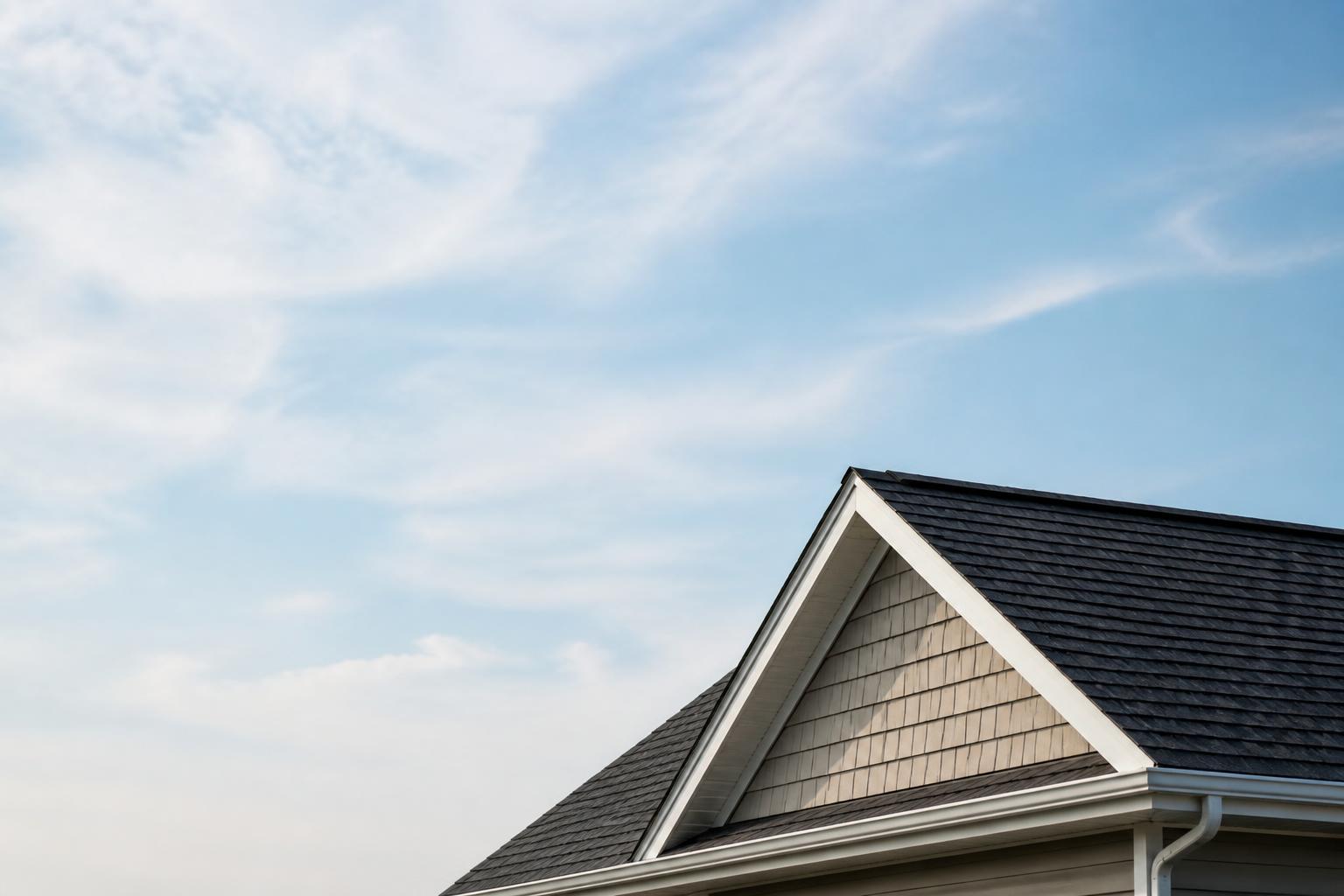 Finished roofline with open sky and space for text overlay.